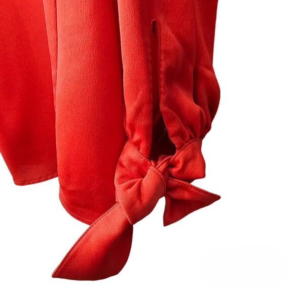 Crosby By Mollie Burch Keyhole Collar Long Sleeve Red Top - Picture 6 of 7